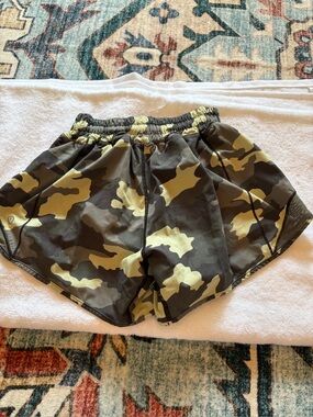 Camouflage Athletic Running Shorts - Olive/Khaki